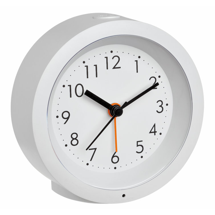 17 Stories Analog Quartz Alarm Tabletop Clock in White Wayfair.co.uk